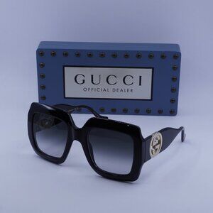Gucci GG1022S 001 Square Sunglasses - Black/Grey